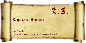 Kapsza Bercel névjegykártya